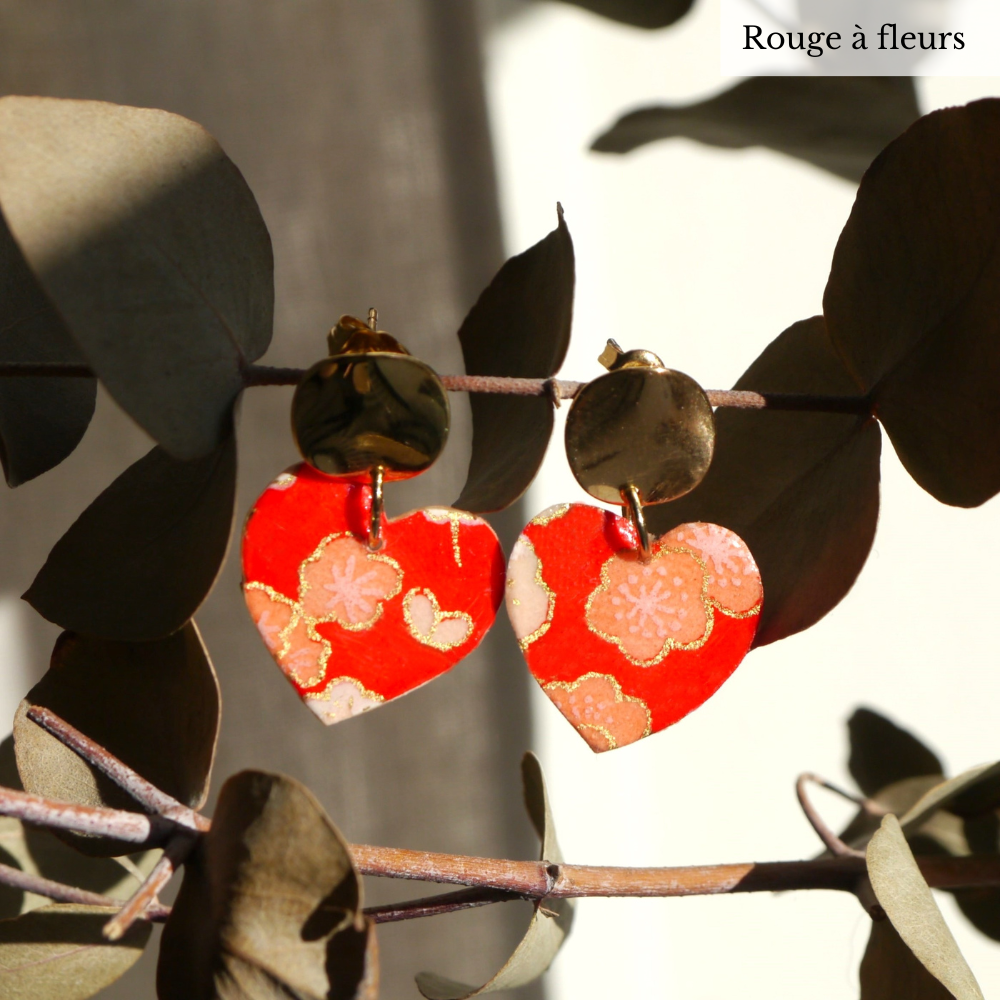 Boucles d'oreilles en papier japonais - Collection Suki