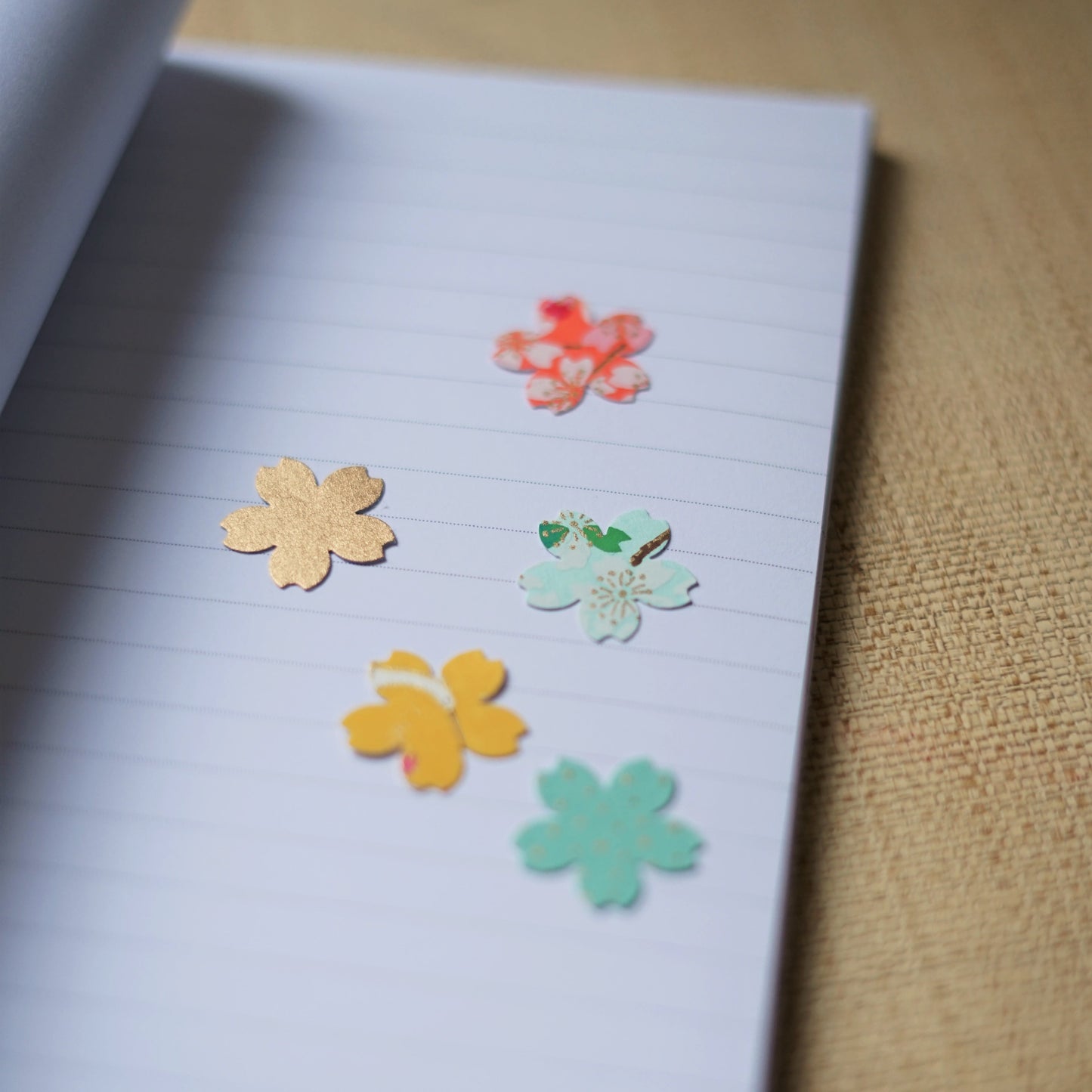 Lot de 15 stickers autocollants en papier japonais - Fleurs de cerisier