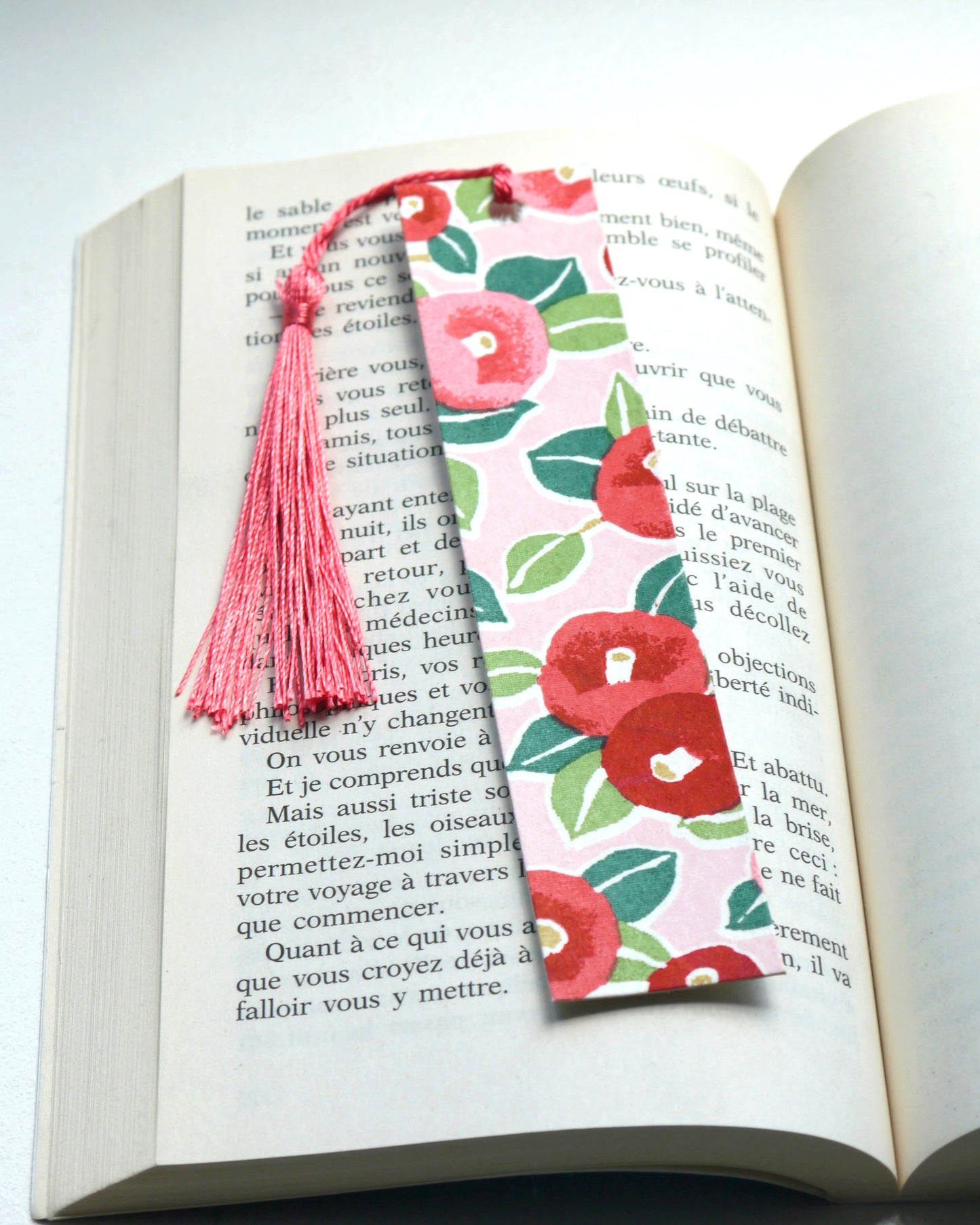 Marque-page en papier japonais - Camélia