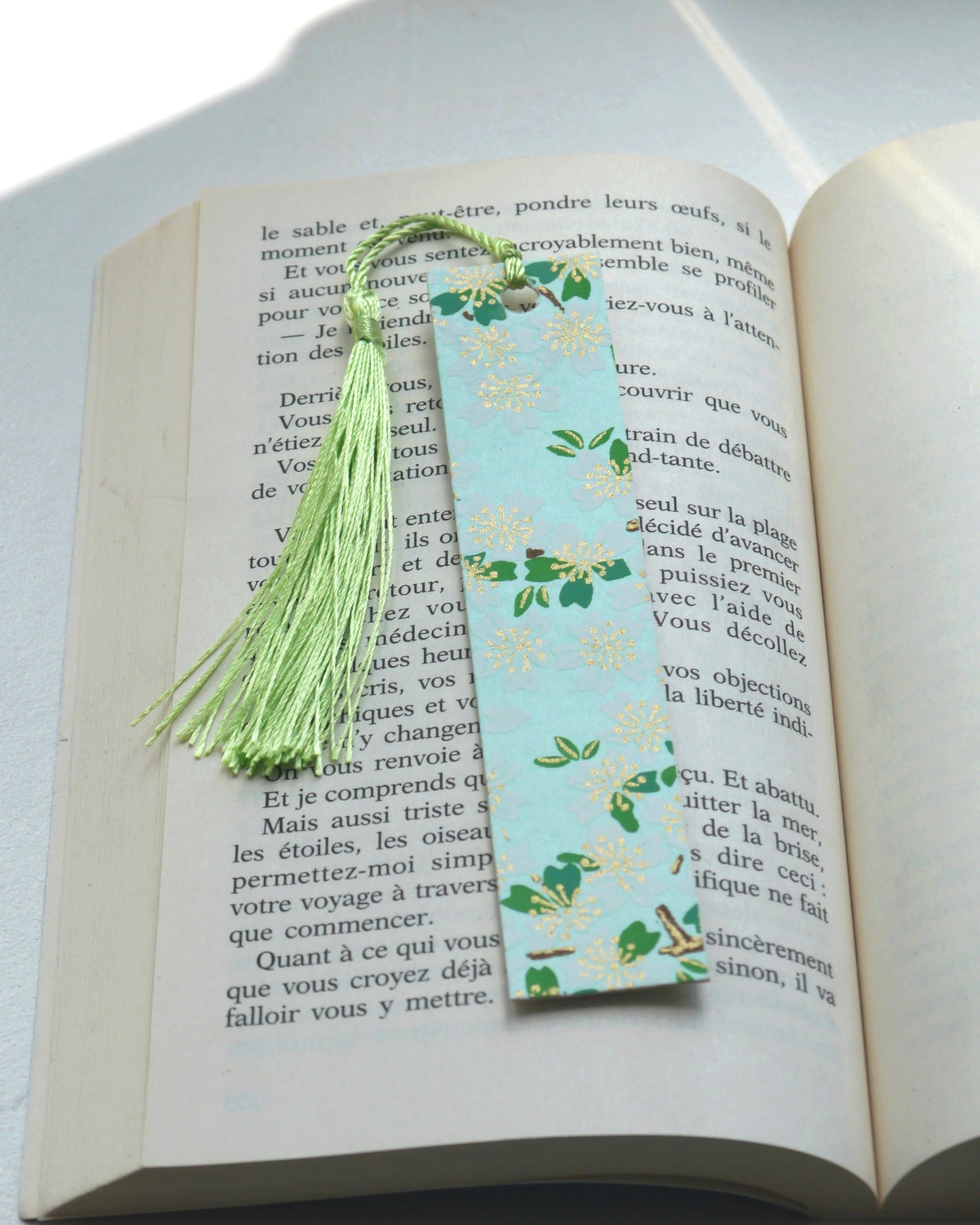 Marque-page en papier japonais - Menthe
