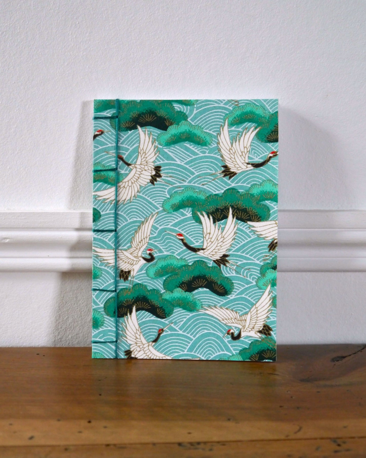 Petit carnet japonais - Grues vertes