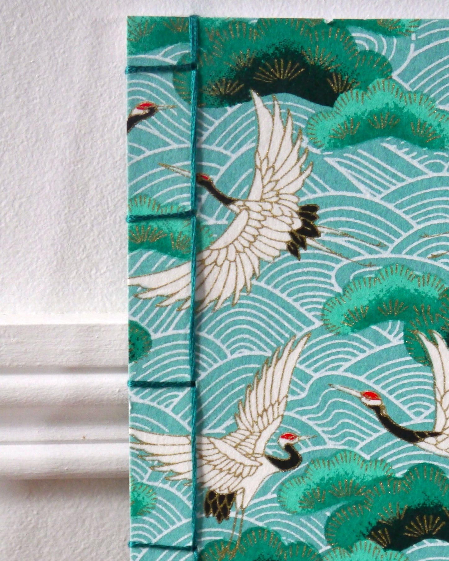 Petit carnet japonais - Grues vertes