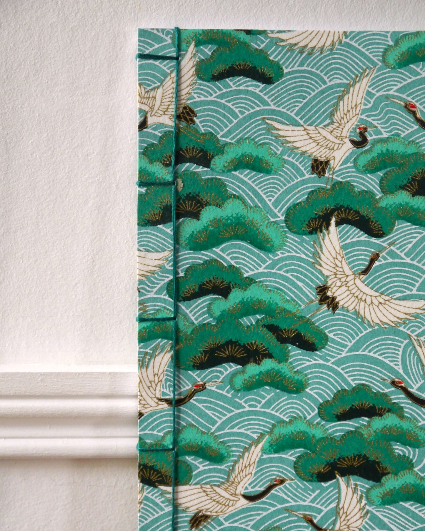 Grand carnet japonais - Grues vertes