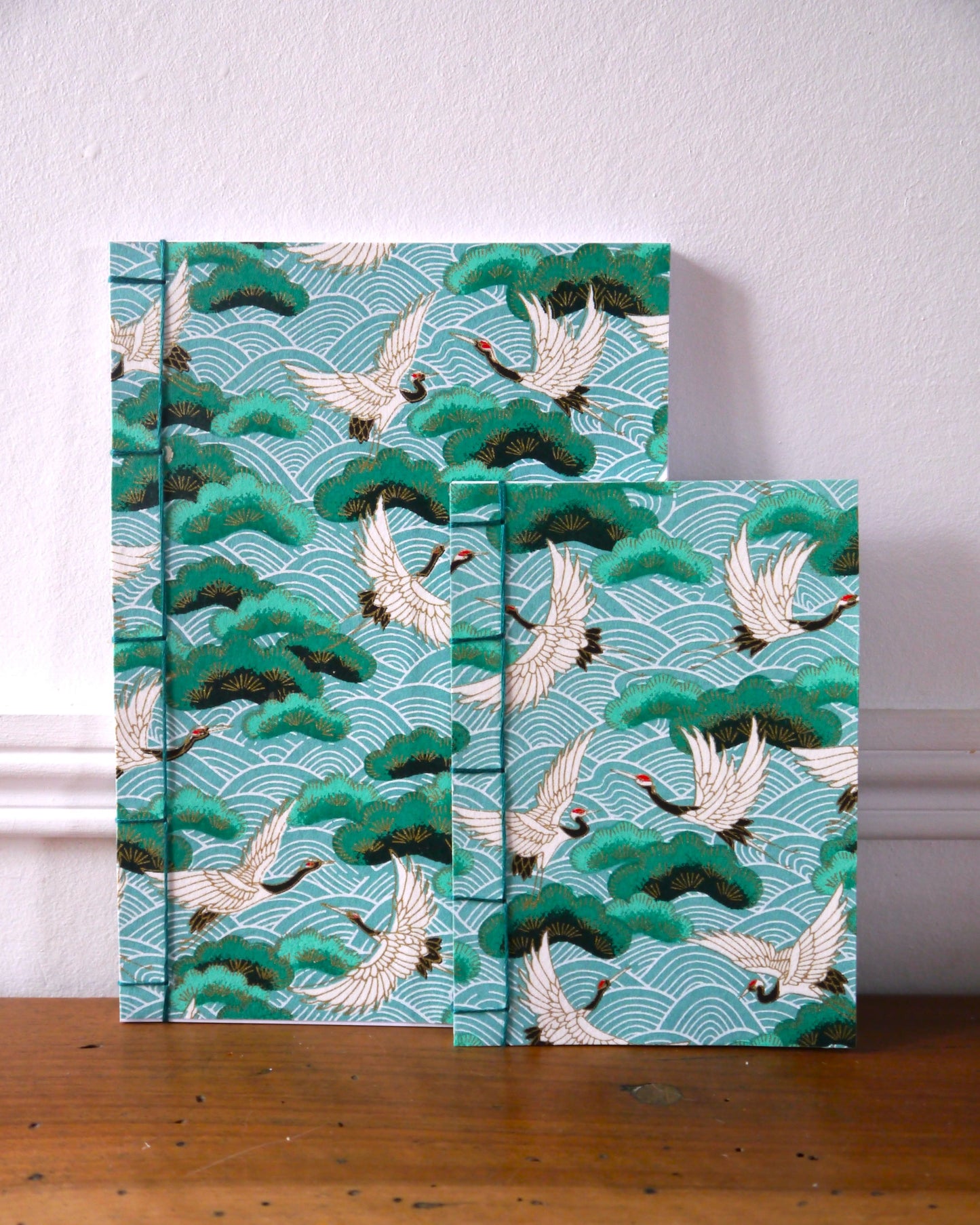 Petit carnet japonais - Grues vertes