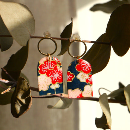 Boucles d'oreilles en papier japonais - Collection Aachi