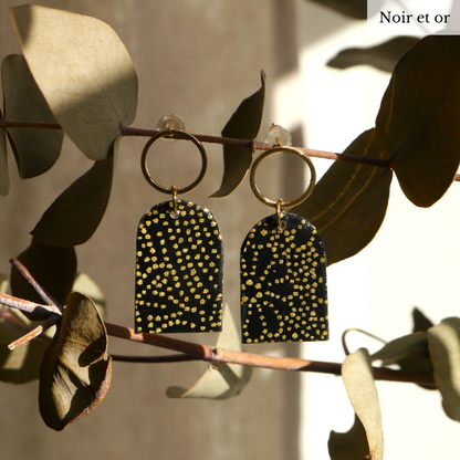 Boucles d'oreilles en papier japonais - Collection Aachi