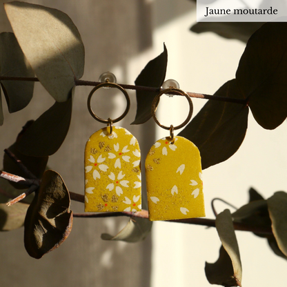 Boucles d'oreilles en papier japonais - Collection Aachi