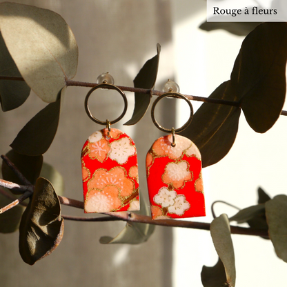 Boucles d'oreilles en papier japonais - Collection Aachi