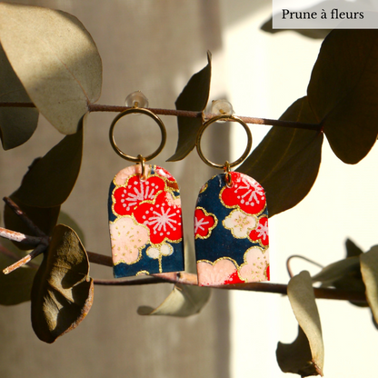 Boucles d'oreilles en papier japonais - Collection Aachi