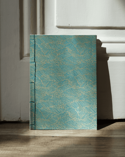 Large Japanese notebook - Duck blue/gold foam