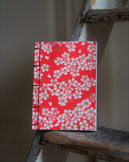 Small Japanese notebook - Red flowers