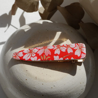 Large Japanese paper hair clip - Red