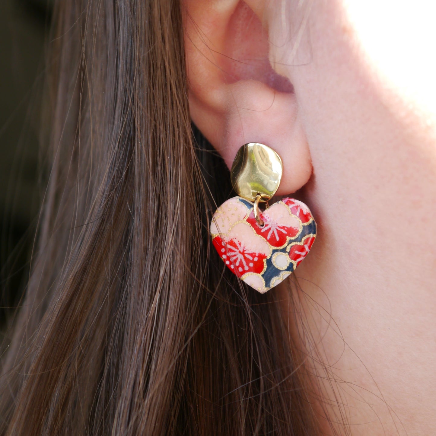 Boucles d'oreilles en papier japonais - Collection Suki