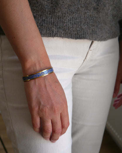 Bracelet jonc en papier japonais - Vagues dorées