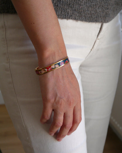 Bracelet jonc en papier japonais - Prune