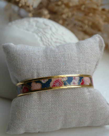 Bracelet jonc en papier japonais - Prune