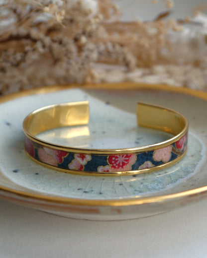 Bracelet jonc en papier japonais - Prune