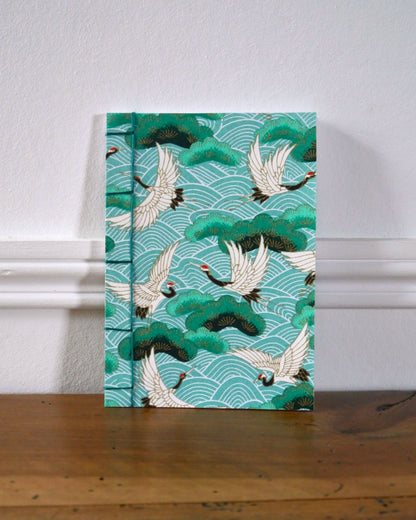 Petit carnet japonais - Grues vertes