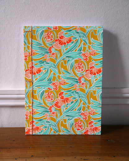 Grand carnet japonais - Arabesques jaunes
