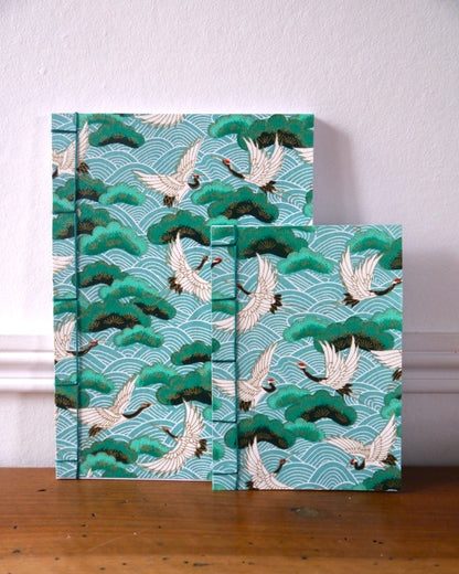 Petit carnet japonais - Grues vertes