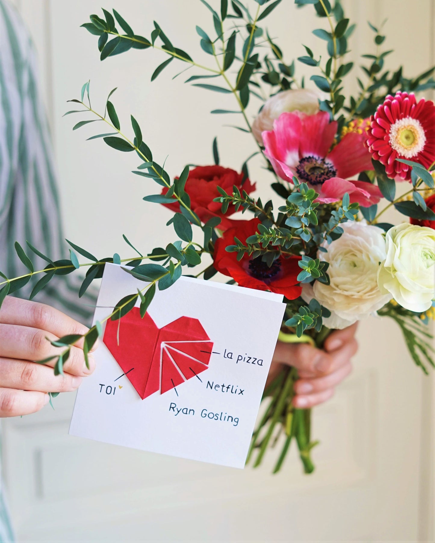 La carte origami des amoureux ou de St-Valentin - Personnalisable