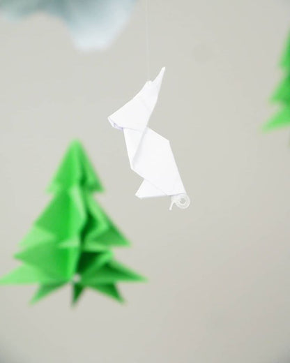 Mobile bébé origami - Balade en forêt