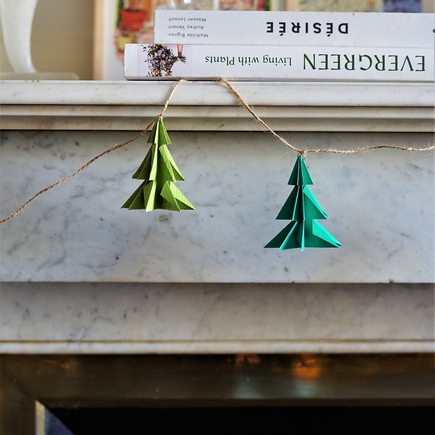 Guirlande de sapins en origami