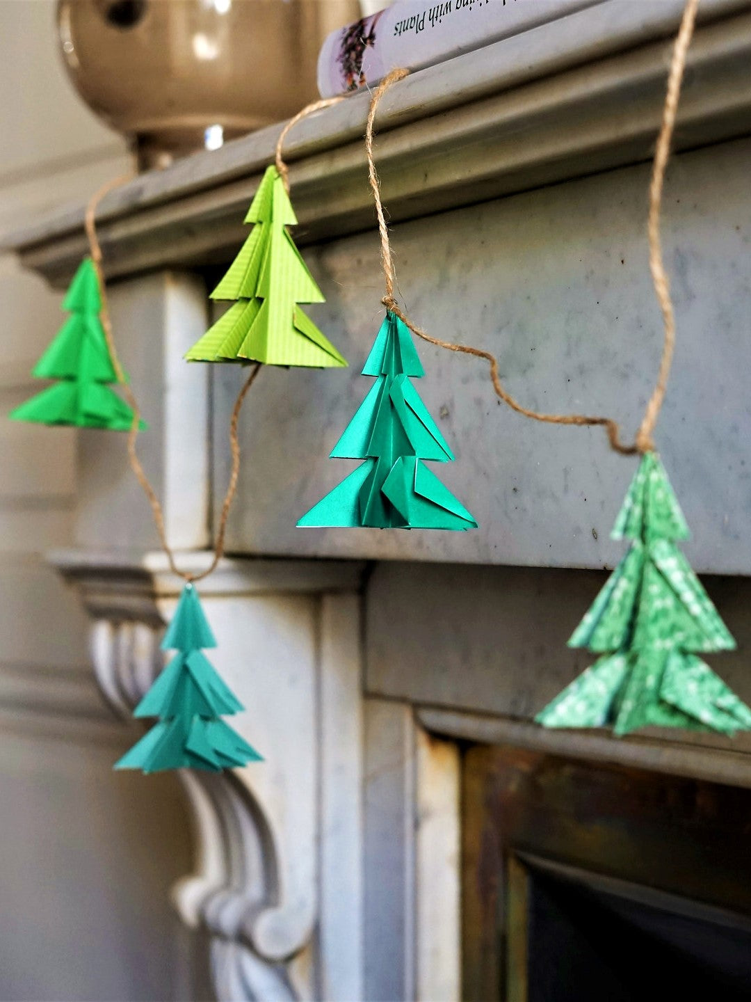 Origami tree garland