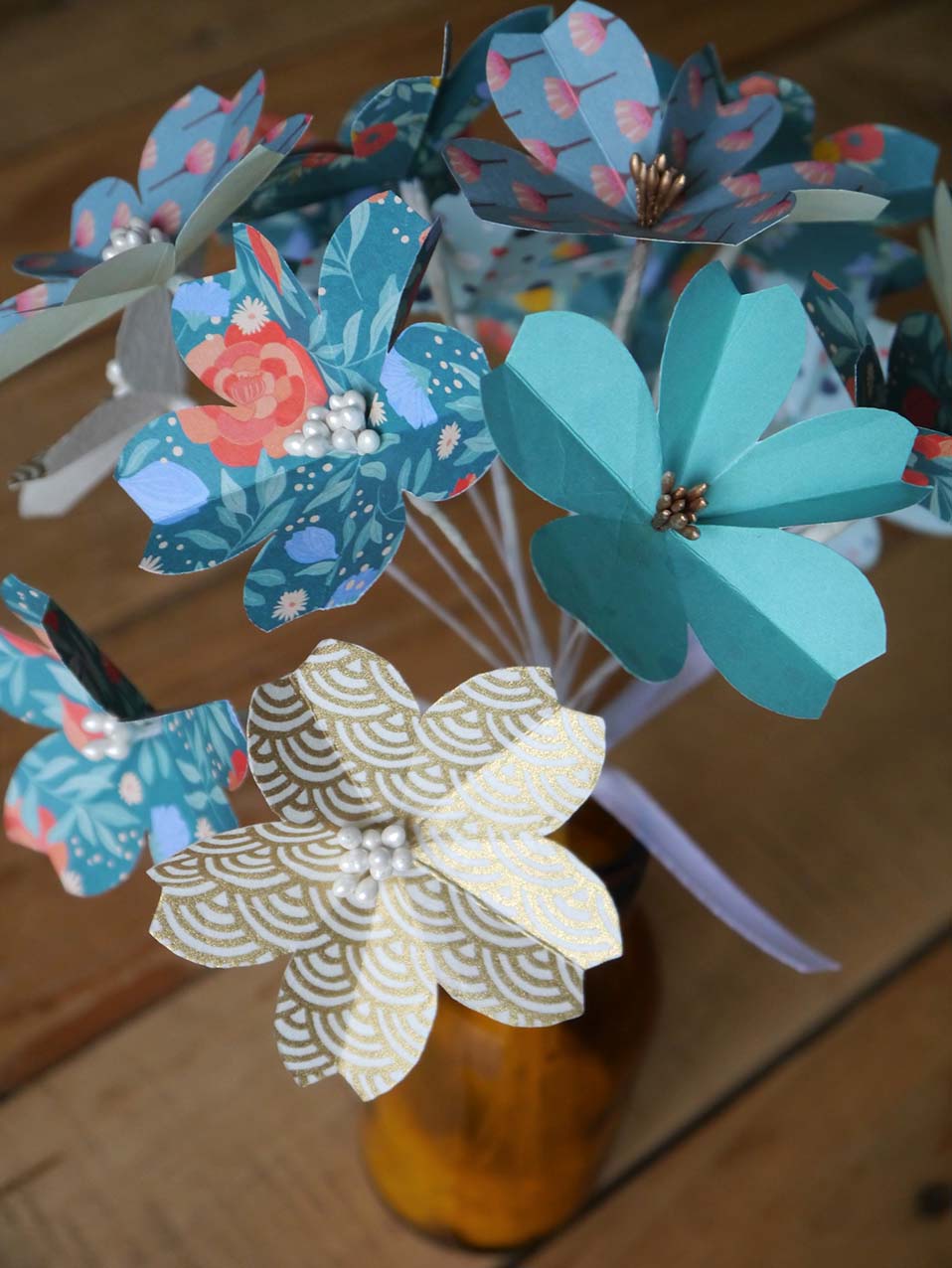 Bouquets origami fleurs de cerisiers - Paon