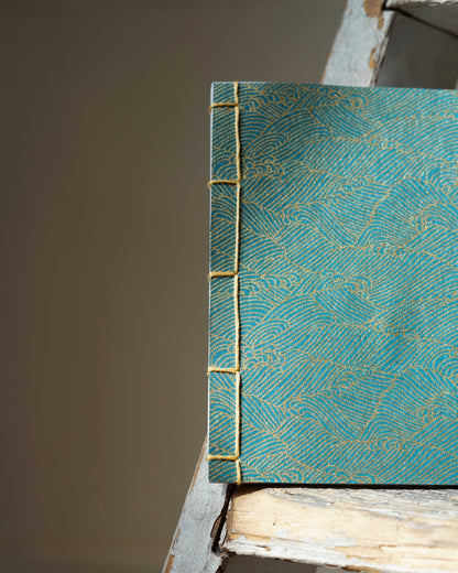 Small Japanese notebook - Duck blue/gold foam