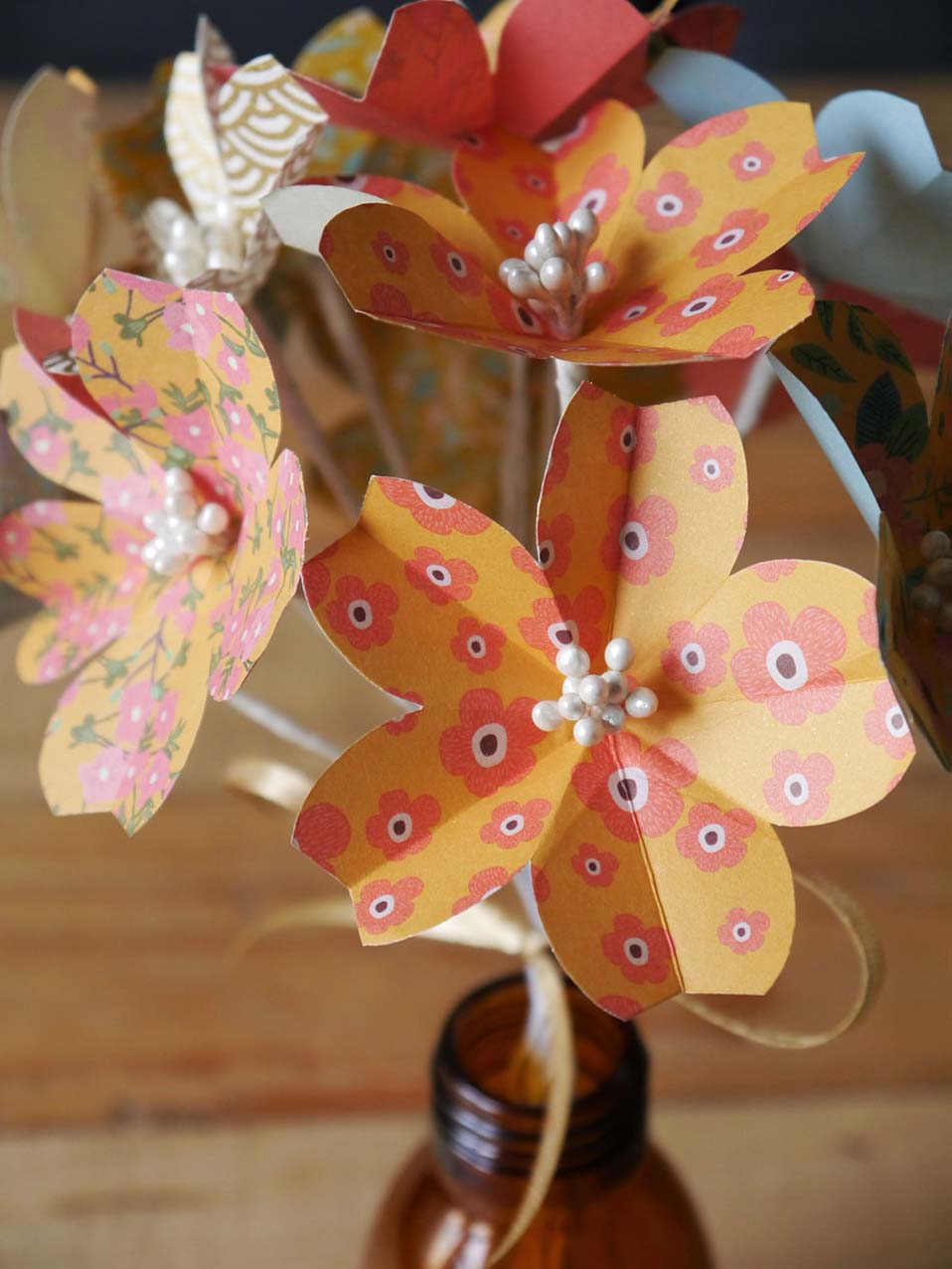 Bouquets origami fleurs de cerisiers - Agrume