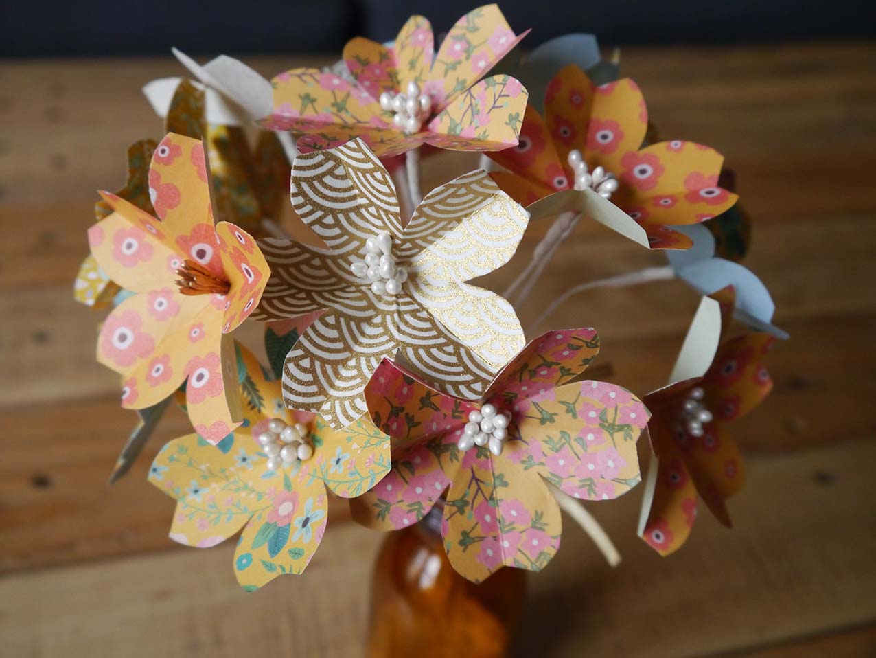 Bouquets origami fleurs de cerisiers - Agrume